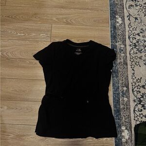 White Cross Black Short Sleeve Top